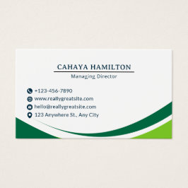 Green and Black Simple Minimalist Business Card