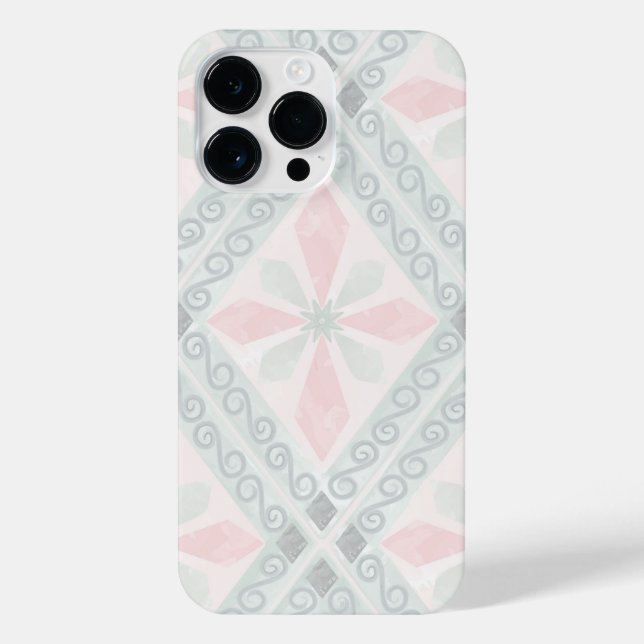 Green and pink pastel diamond pattern (Verso)