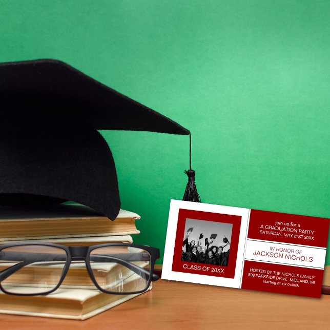 Green and White Graduation Photo Cards (Criador carregado)