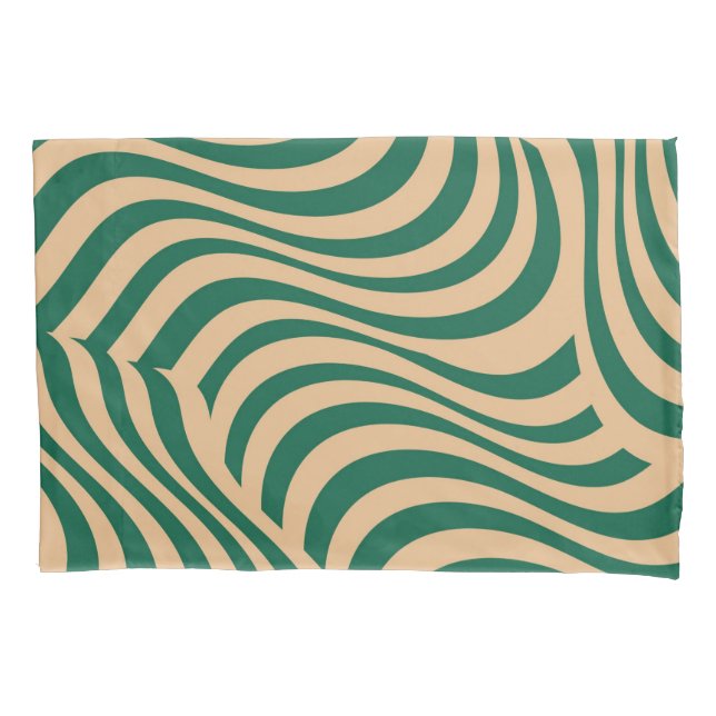 Green Beige Zebra Stripe Moderna Primavera Verão (Frente)