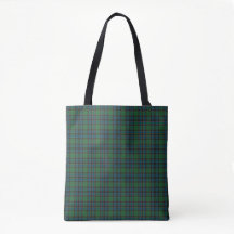 Green Blue Orange Plaid Tartan Tote Bag