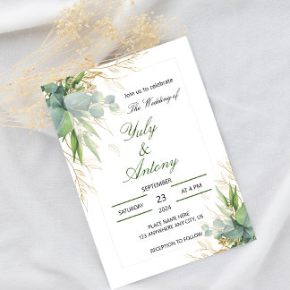 Green Botanical deixa convite moderno para casamen