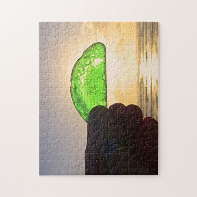 Green Chunky Seaglass em Quebra-cabeça sunset (Vertical)
