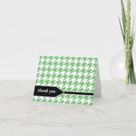 Green Classy Houndstooth Obrigado cartões