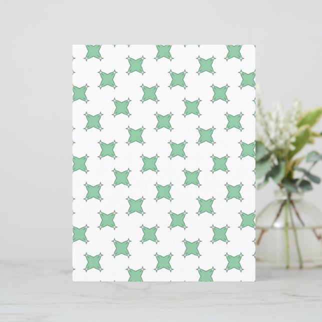 Green Cross star on White Scrapbook Paper (Em pé/Frente)