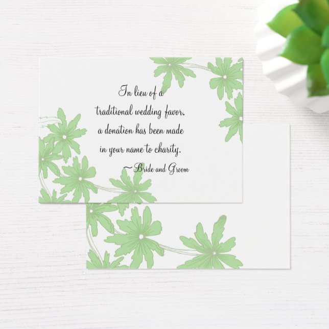 Green Daisies - Cartão de Caridade de Casamento (Mesa)