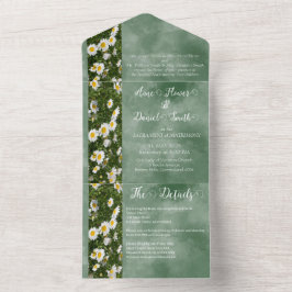 Green Daisy Formal All in One Convite de casamento