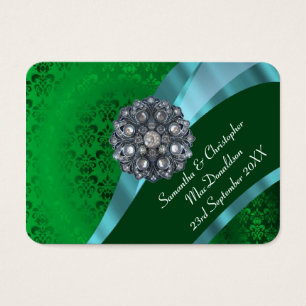 Green Damask, favor de casamento, obrigado que voc