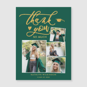 Green Elegant Dourado 4 Photo Graduation Obrigado