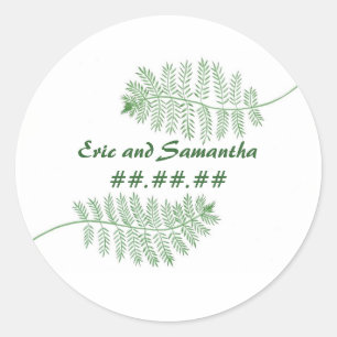Green Ferns, salve a data adesivos de casamento