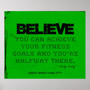 Green Fitness Poster - Believe!