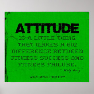 Green Fitness Poster with Attitude
