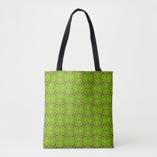Green Geometric Pattern Tote Bag (Frente)