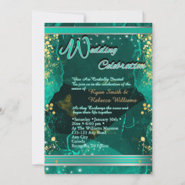 Green & Gold Marble Flat Card 