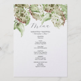 Green Hydrangea Wedding Decor Menus