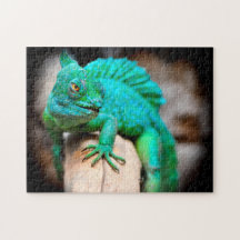 Green Iguana Close-up, Quebra-cabeça do serrote