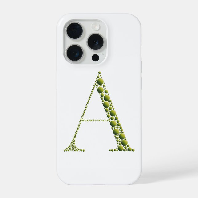 Green Letter A – Minimal Monogram Phone Case Desig (Verso)