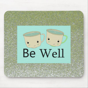 Green Matcha Tea Faux Glitter Be Mousepad