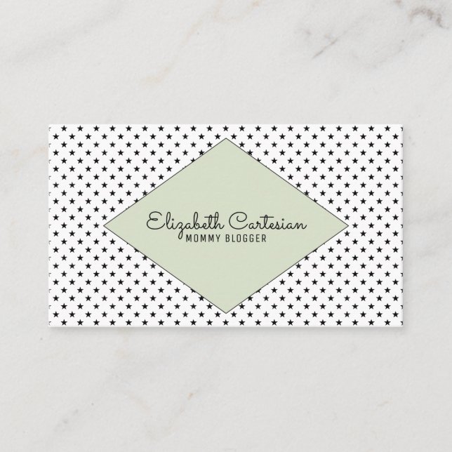 Green Modern Stars Cartão de visita (Frente)