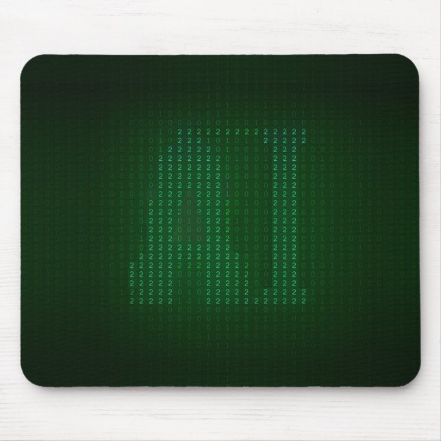 Green mousepad with a hidden message about AI. (Frente)