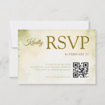 Green Pastel Floral Watercolor Wedding RSVP