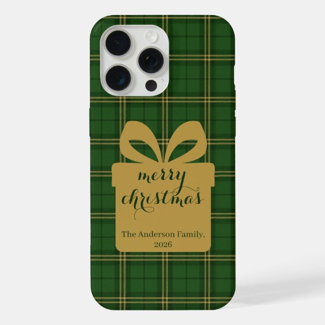 Green Plaid Christmas Festive Pattern -  (Verso)