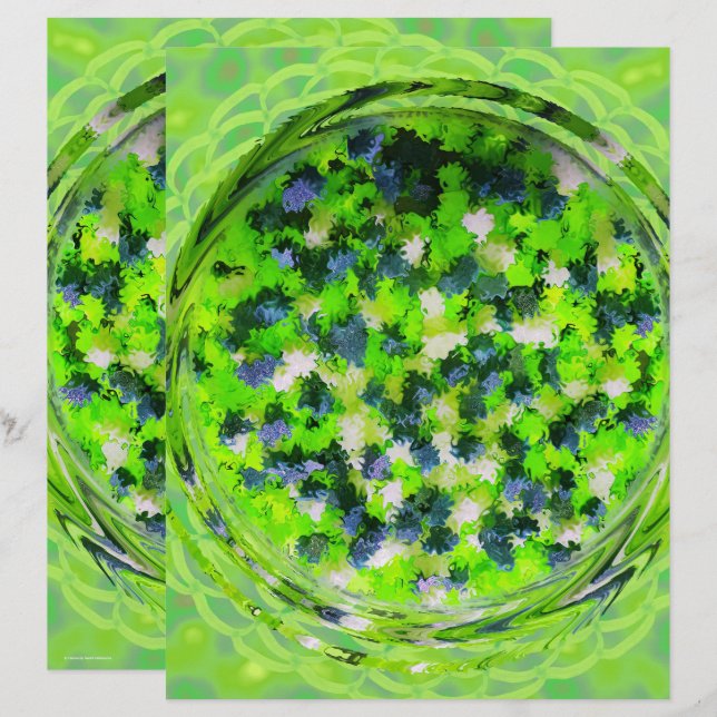 Green Potpourri Scrapbook Paper 2-Sided Page (Frente/Verso)