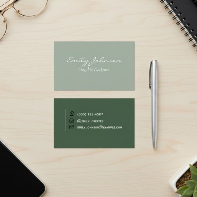 Green Professional Business Card (Criador carregado)