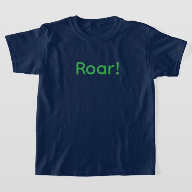 Green "ROAR!" Typography T-Shirt for Kids Fun Wild (Postura )