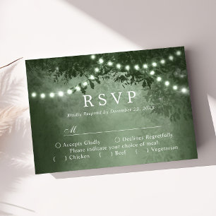 Green Rustic Tree Luz Woodland Casamento RSVP