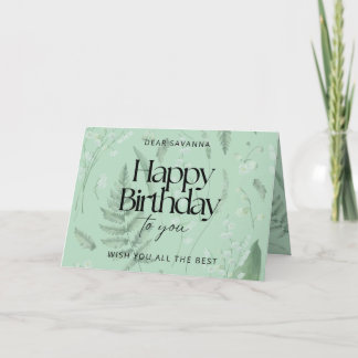 Green Sage Lily do Cartão de Aniversário Personali