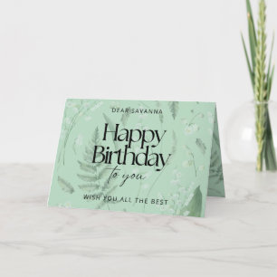 Green Sage Lily do Cartão de Aniversário Personali