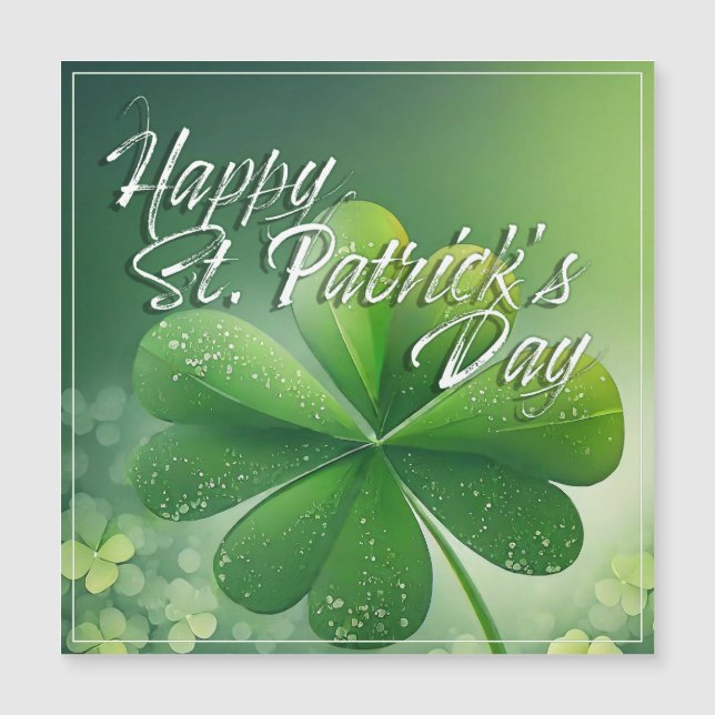 Green Shamrocks Feliz Rua. Dia de Patrick (7) c (Frente)