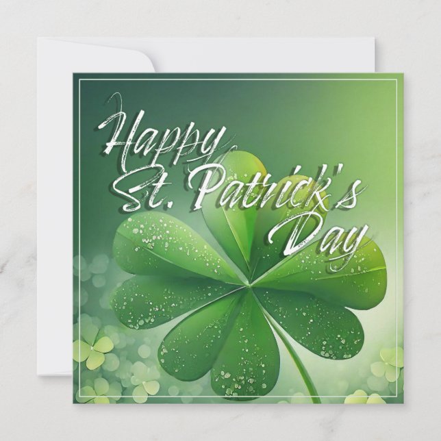 Green Shamrocks Feliz Rua. Dia de Patrick (7) c (Frente)