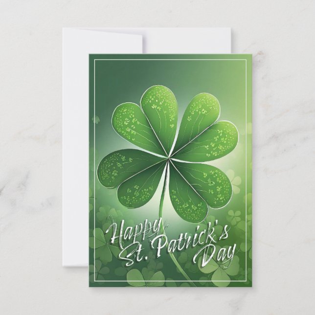 Green Shamrocks Feliz Rua. Dia de Patrick (8) c (Frente)