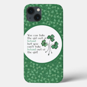 Green Shamrocks Irish Girl Cotação iPad Case