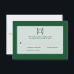 Green Simple Torah Bar Mitzvah RSVP<br><div class="desc">Uma imagem gráfica de Torah faz uma imagem impressionante neste cartão de resposta exclusivo do Bar Mitzvah. Um fundo verde esmeralda compensa um painel retangular arredondado que contém uma imagem gráfica moderna de uma tocha. Impressões de texto de resposta personalizados abaixo. O reverso destaca o nome e a data do...</div>