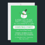 Green Snowman, Convite de festas de Natal<br><div class="desc">Estes Verdes Snowman, Convites de festas de Natal são perfeitos para qualquer um que esteja a acolher um evento alegre e feliz. Excelente para festas de escritório, restaurantes ou uma refeição especial para familiares e amigos, esses convites certamente impressionarão seus convidados. O design do boneco de neve pode ser facilmente...</div>