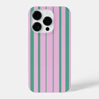 Green Stripes and Soft Pink iPhone 14 Pro Case