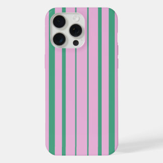 Green Stripes and Soft Pink iPhone 15 Pro Max Case