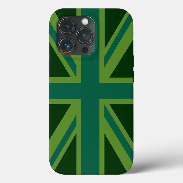 Green Teal Union Jack British Flag Background (Verso)