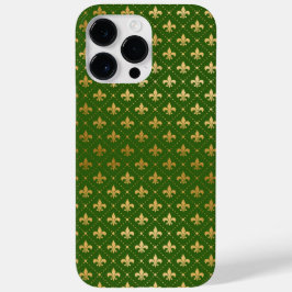 GREEN WITH GOLD FLEUR DI LIS PATTERN