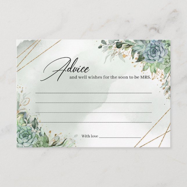 Greeneey suculenta o quadro dourado Cartão de Adve (Frente)