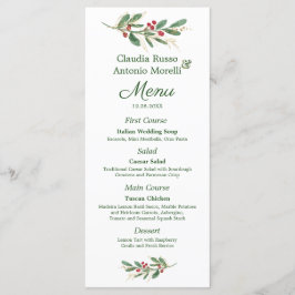 Greenerage Foliage Red Berry Menu de Natal