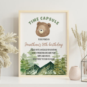 Greenerescer Woodland Bear Time Poster