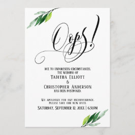 Greenery adiou o casamento "Oops!" Anúncio