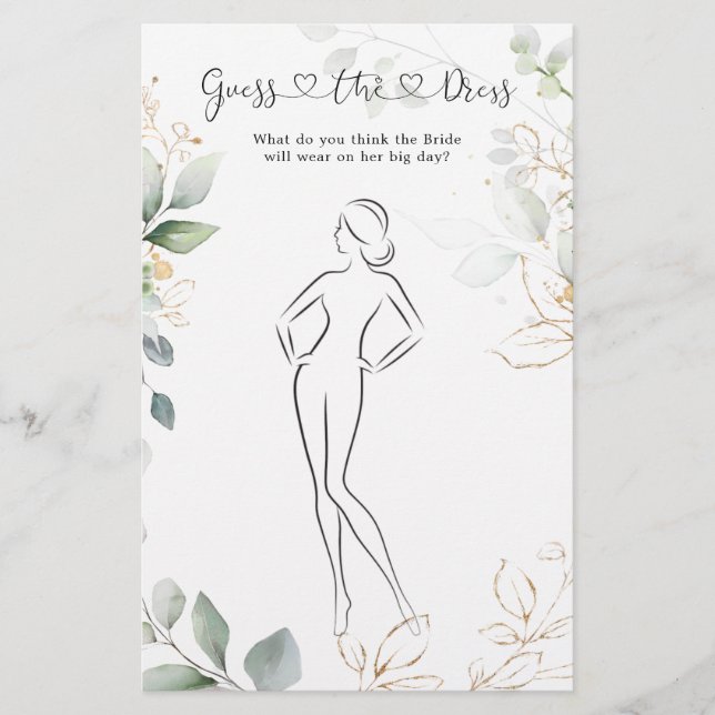 Greenery Adivinha O Jogo Do Chá de panela De Vesti (Frente)