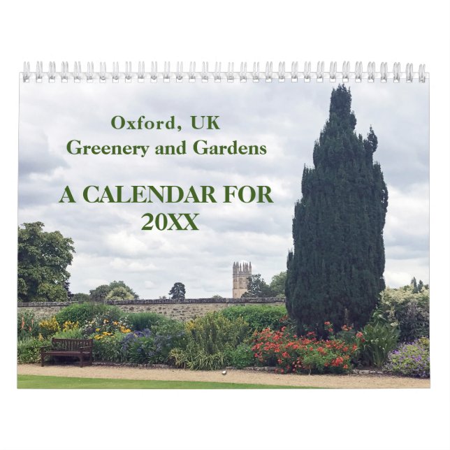 Greenery and Gardens em Oxford, calendário do Rein (Capa)