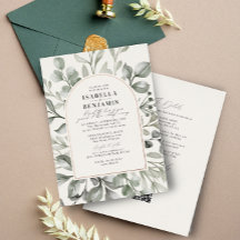 Greenery Arch Ivory RSVP Código QR Rosa de Casamen