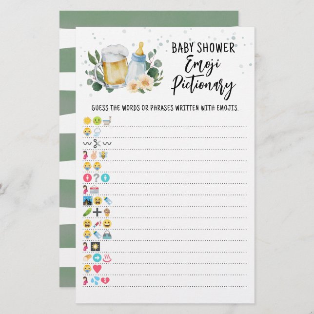 Greenery Baby Está Criando O Pictionary Do Jogo Em (Frente/Verso)